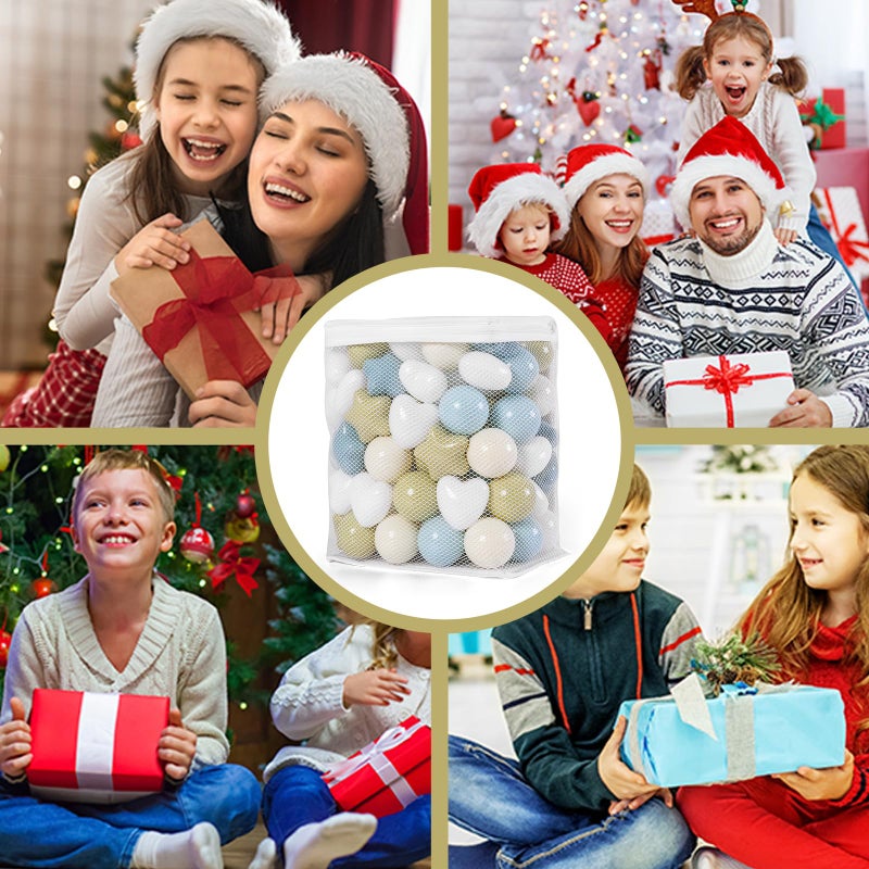 GOGOSO Ball Pit Balls Plastics Balls for Ball Pit  Stars Hearts Shape for PastelBall for Toddlers Kids  Stars and Hearts Creamy Blue+Green+White 100pcs - Image 4
