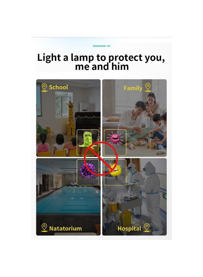 نيبمينينت مصباح معقم بالأشعة فوق البنفسجية قابل للشحن للتطهير من الجراثيم أبيض 19.3 x 9.8 6.2سم - Image 4