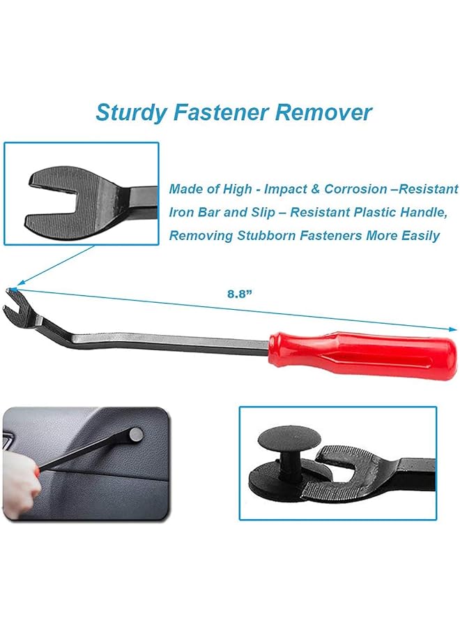 Bingcute Trim Removal Tool, Auto Panel Removal Tool Car Interior Trim Kit Fastener Rivet Remover Plastic Pry Tool For Automotive Radio Stereo Dash, Car Upholstery Toolkit - Image 3