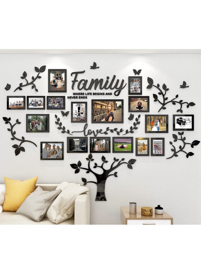 Luming DIY Wall Decor Living Room Family Tree Wall Decor Sticker 3D Picture Frames Collage Wall Decor Living Room Wall Decor  - Image 1