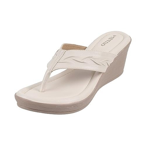 Metro Women Beige Synthetic Leather Wegde Heel Sandal UK/4 EU/37 (32-486) - Image 1