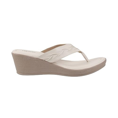 Metro Women Beige Synthetic Leather Wegde Heel Sandal UK/4 EU/37 (32-486) - Image 3