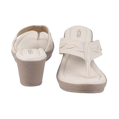Metro Women Beige Synthetic Leather Wegde Heel Sandal UK/4 EU/37 (32-486) - Image 5
