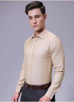 The Indian Garage Co Men Slim Fit Solid Full Sleeves Cutaway Collar Formal Shirt  - Image 3