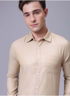 The Indian Garage Co Men Slim Fit Solid Full Sleeves Cutaway Collar Formal Shirt  - Image 1