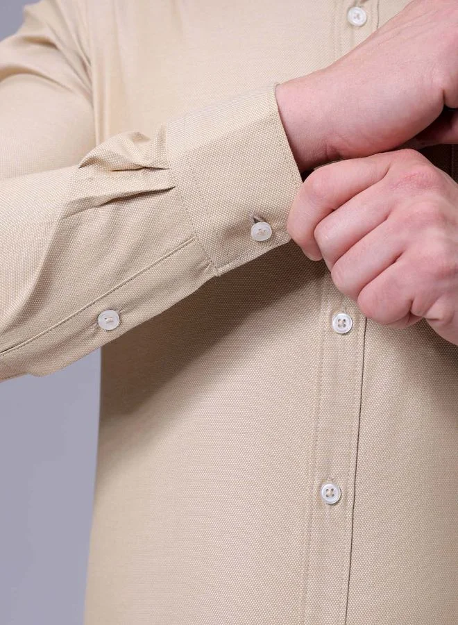 The Indian Garage Co Men Slim Fit Solid Full Sleeves Cutaway Collar Formal Shirt