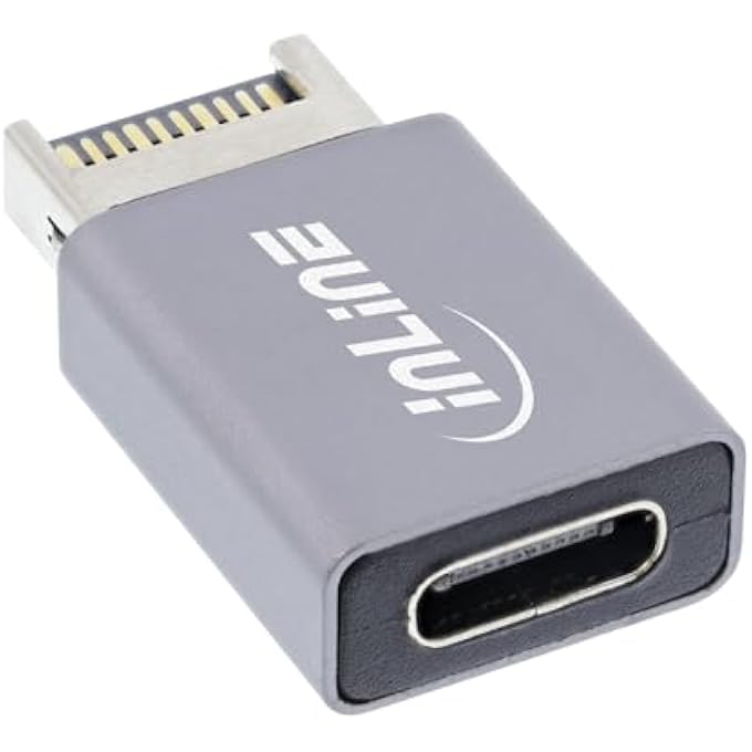 INLINE ® USB 3.2 ADAPTER, INTERNAL USB-E FRONT PANEL MALE TO USB-C FEMALE - Image 1