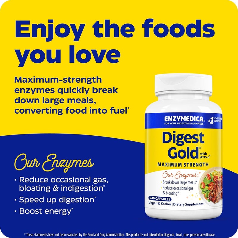 Enzymedica Digest Gold + ATPro 240 Capsules - Image 3