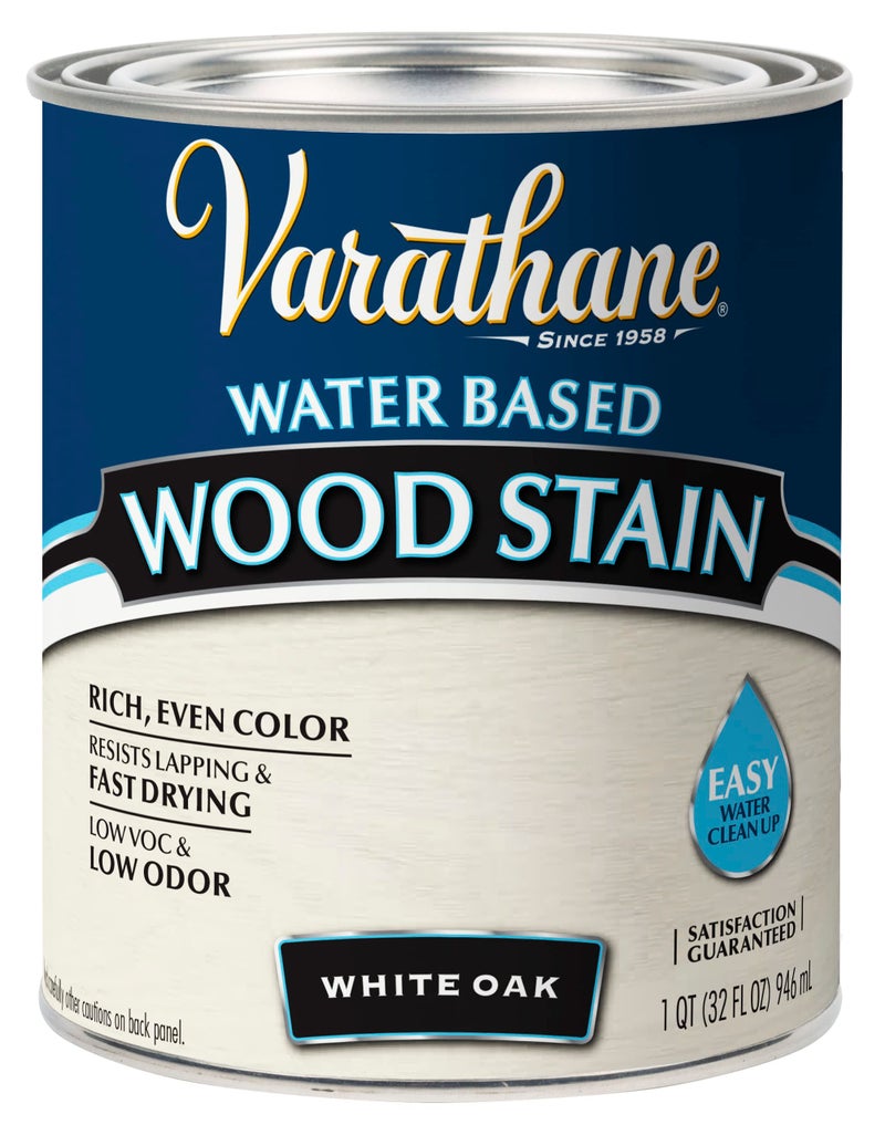 Varathane 384807 Water Based Wood Stain, Quart, White Oak - Image 1