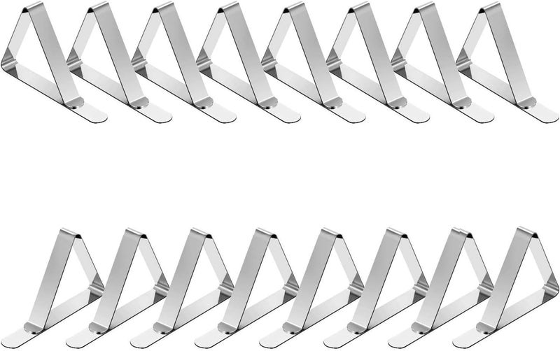 TriPole Tablecloth Clips 16Pack Stainless Steel Table Cover Clamps Skirt Clips for Home Kitchen Restaurant Picnic Tables - Image 1