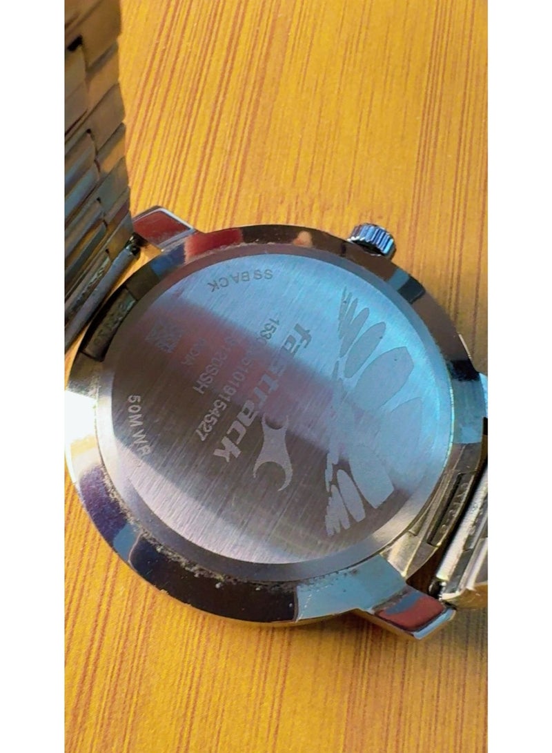 Fastrack Men's Quartz Analog Watch with Black Dial & Red Hands Stainless Steel Strap - Brand New (Model: 3120SSH) - Image 3