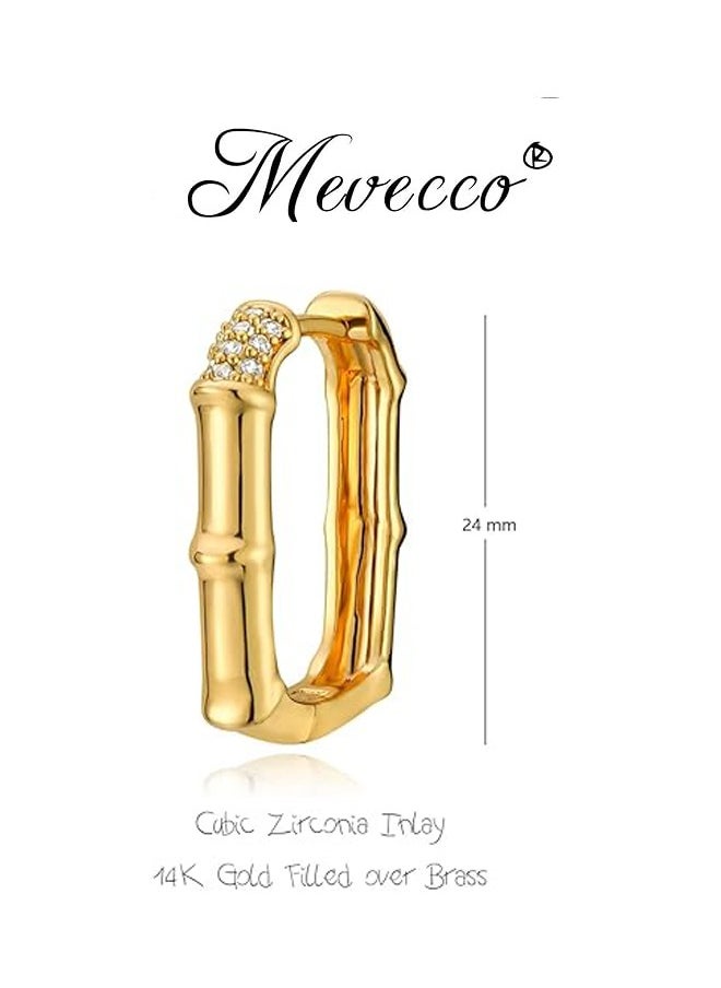 Mevecco - Women Huggie Earrings Gold Hoop 14K Gold Filled Small Simple Handmade Hypoallergenic Everyday Jewelry - Image 1