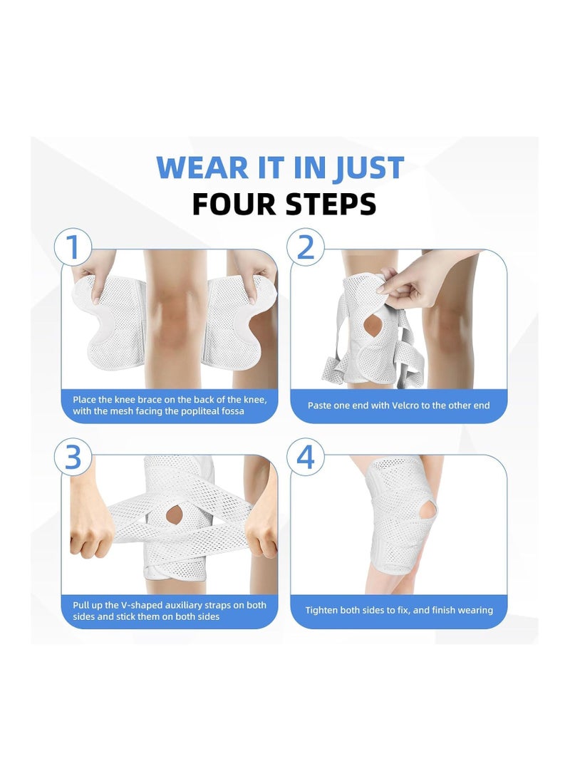 Generic - Knee Brace with Side Stabilizers, Professional Knee Compression Support Brace Adjustable Knee Wrap with Patella Pad Relief Pain for Meniscus Tear ACL MCL Arthritis Injuries（L） - Image 1