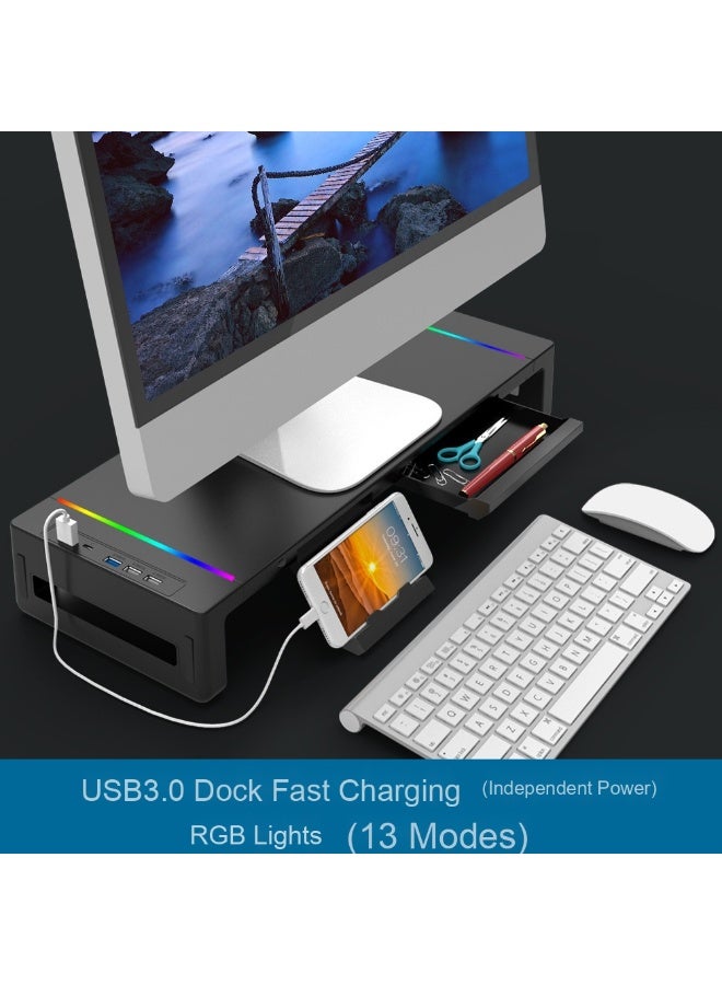 حامل متعدد الاستخدامات لشاشة iMac الجديدة، منصة مكتبية لرفع الكمبيوتر المحمول والكمبيوتر المكتبي