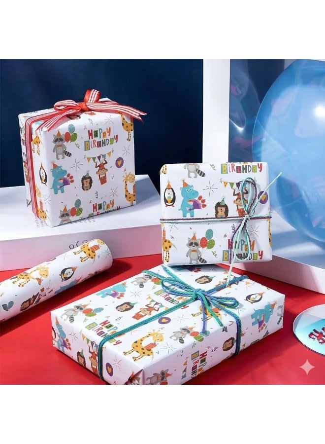 971 Junction 4-Pack Premium Birthday Gift Wrapping Paper Sheets – 70cm x 100cm, Heavy Duty Colorful Design Gift Wrapping Sheets for Kids, Boys, Girls and Adults - Image 3