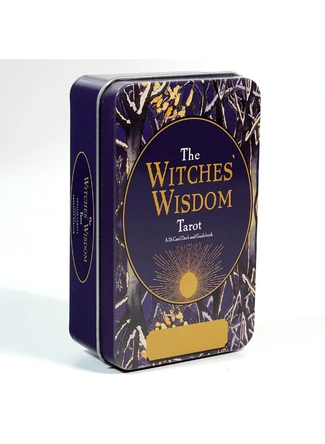 NIBEMINENT 10.3 * 6 cm Witch's Wisdom Tarot Card Set (packaged in a tin box with green gold edges) Includes 78 Tarot cards and an introductory guidebook - Image 2