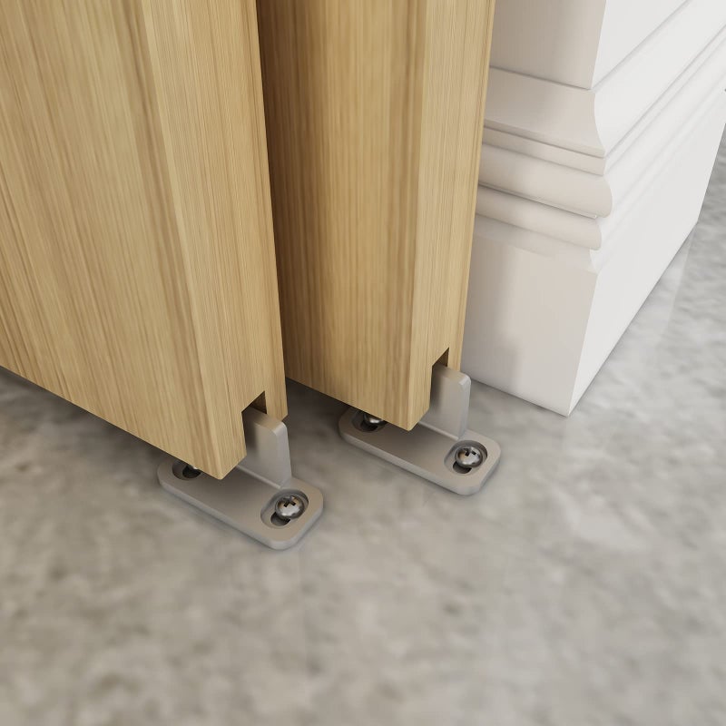 JUBEST JUBEST Floor Guide for Sliding Barn Door Hardware Silver Aluminum Set of 2  - Image 2