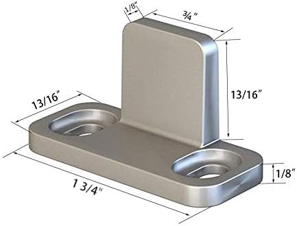 JUBEST Floor Guide for Sliding Barn Door Hardware Silver Aluminum Set of 2