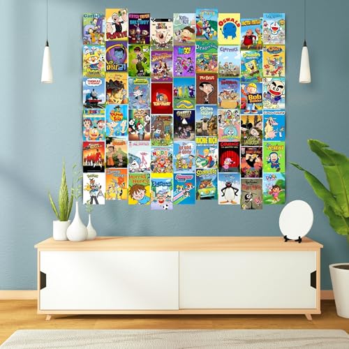 Posters Inc Pack of 54 Nostalgia Cartoon Posters, Home Decor Items For Living Room, Aesthetic Wall Stickers For Bedroom And Kitchen, Gifts For Women And Children, 4x6 Inches Size Collage Art Kit - Image 2
