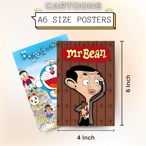 Posters Inc Pack of 54 Nostalgia Cartoon Posters, Home Decor Items For Living Room, Aesthetic Wall Stickers For Bedroom And Kitchen, Gifts For Women And Children, 4x6 Inches Size Collage Art Kit - Image 5