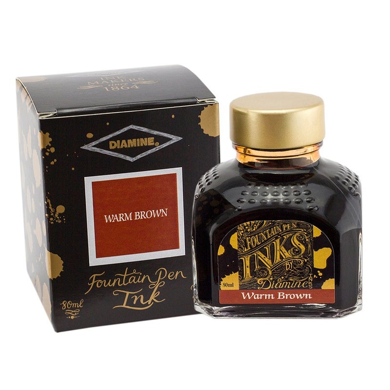 Diamine 80ml Ink Bottle (Warm Brown) - Image 2
