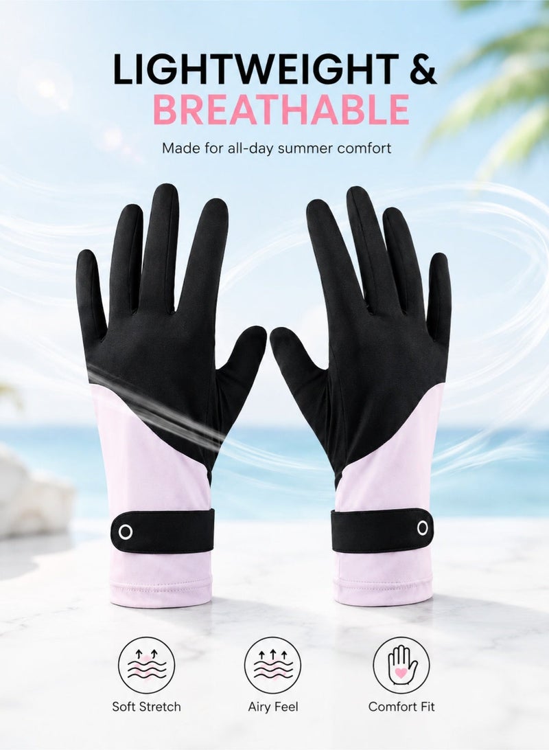 fdsport UV Protection Gloves Women UPF 50+ Ice Silk Cooling Touchscreen Driving Gloves Anti Slip Sun Gloves for Cycling Running Hiking Outdoor Summer Wear - Image 5