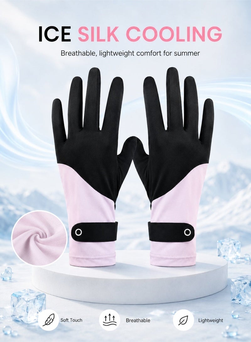 fdsport UV Protection Gloves Women UPF 50+ Ice Silk Cooling Touchscreen Driving Gloves Anti Slip Sun Gloves for Cycling Running Hiking Outdoor Summer Wear - Image 4