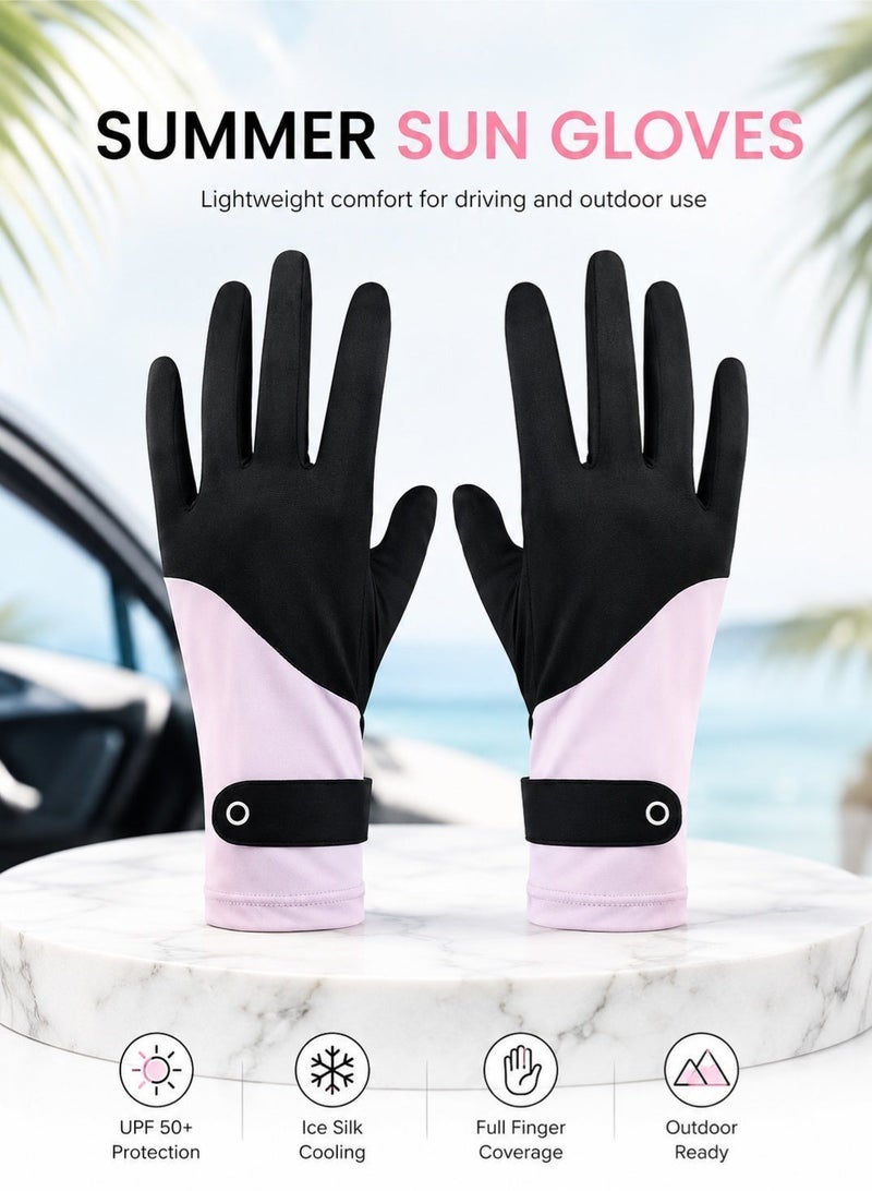 fdsport UV Protection Gloves Women UPF 50+ Ice Silk Cooling Touchscreen Driving Gloves Anti Slip Sun Gloves for Cycling Running Hiking Outdoor Summer Wear - Image 1