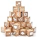 Peohud 26 PCS Wooden Alphabet Blocks Cute ABC Building Blocks for Kids Number Stacking Blocks Preschool Educational Learning Toys with Shapes Objects on Every Side for Boys Girls - Image 2