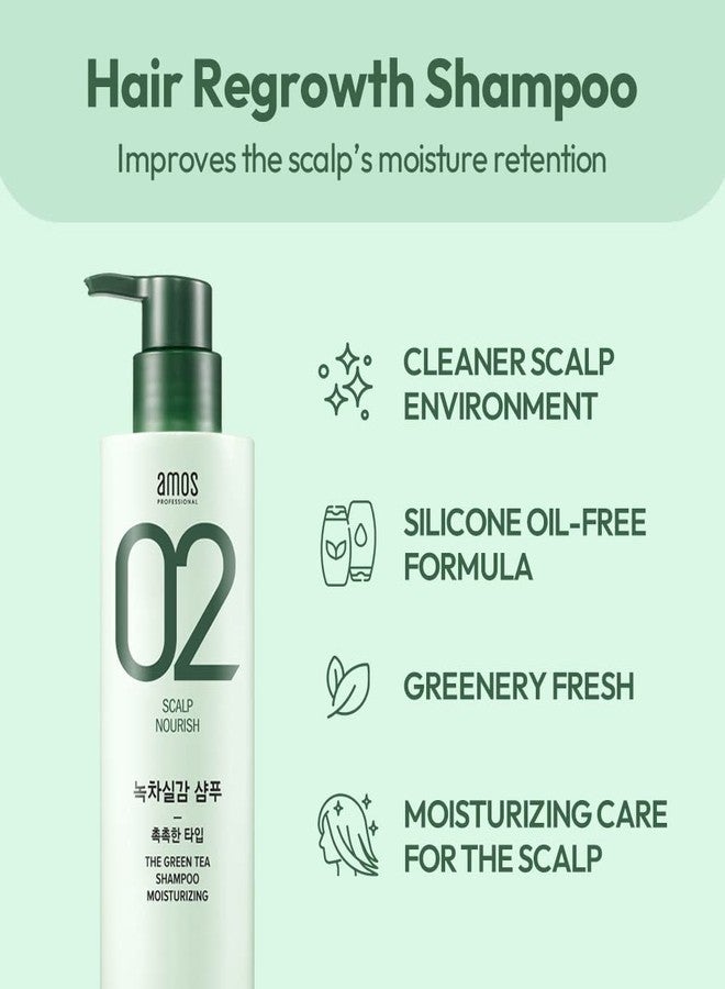 أموس بروفيشنال شامبو الشاي الأخضر المرطب من آموس بروفيشنال [لفروة الرأس العادية/الجافة] 500 غرام | شامبو مضاد للترقق والتساقط، يعزز نمو الشعر ويرطبه | ماركة صالونات التجميل الكورية - Image 3
