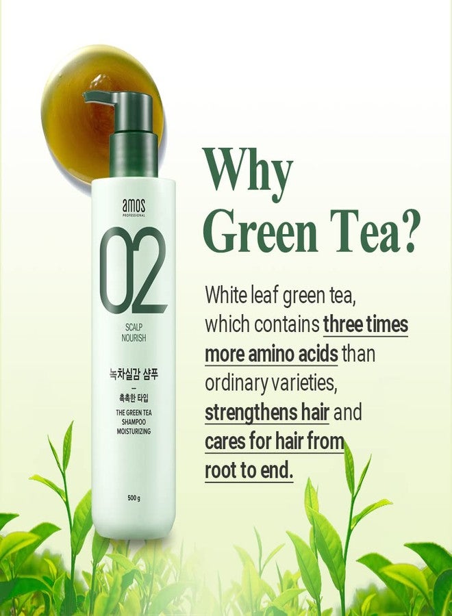 أموس بروفيشنال شامبو الشاي الأخضر المرطب من آموس بروفيشنال [لفروة الرأس العادية/الجافة] 500 غرام | شامبو مضاد للترقق والتساقط، يعزز نمو الشعر ويرطبه | ماركة صالونات التجميل الكورية - Image 5