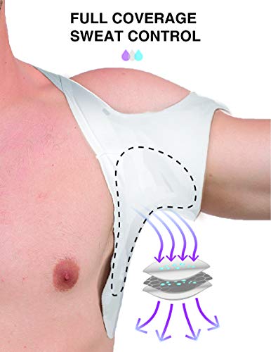 TopDry Underarm Sweat Pads Vest for Men Mens Invisible Sweatproof Undershirt White - Image 3