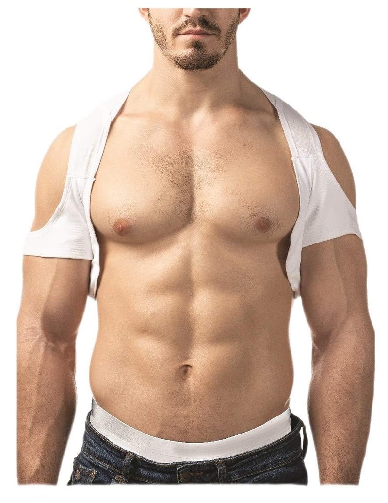 TopDry Underarm Sweat Pads Vest for Men Mens Invisible Sweatproof Undershirt White - Image 2
