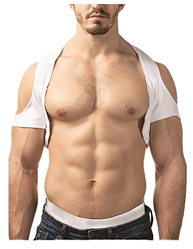 TopDry Underarm Sweat Pads Vest for Men Mens Invisible Sweatproof Undershirt White - Image 1