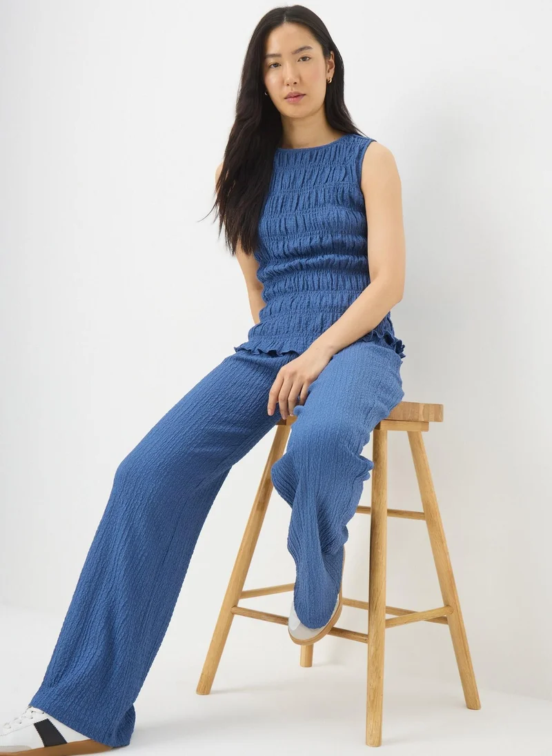 Matalan Blue Textured Wide Leg Co Ord Trousers