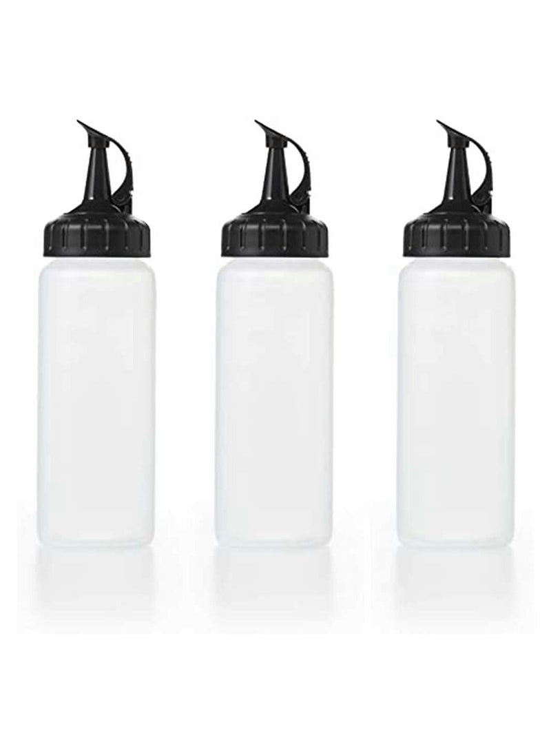 Set of 3 High Quality Squeeze Bottles for Sauces, Oils, and Crafts with Funnel 175ml - Image 1