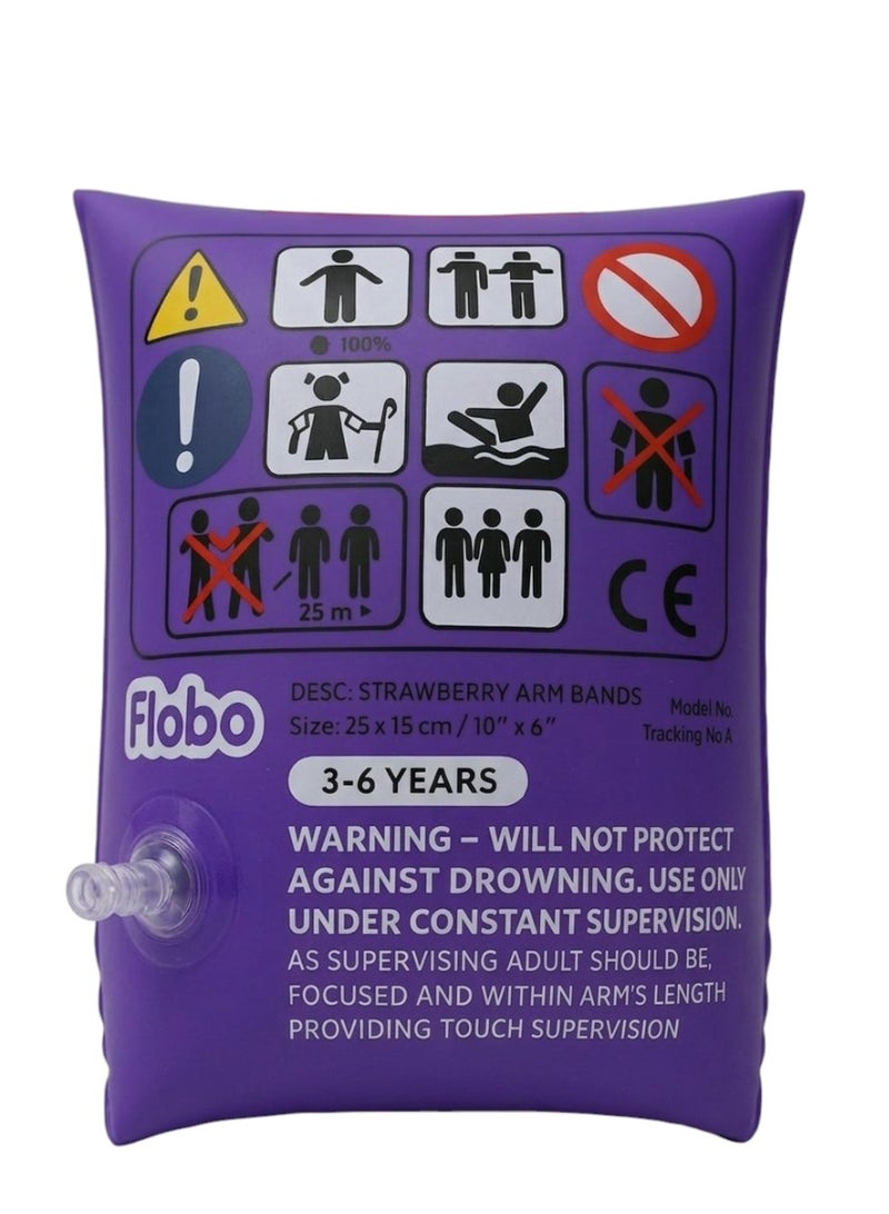 FLOBO ​1 Pair Flobo Ice Cream Inflatable Arm Bands for Kids (3-6 Years), Cute Swimming Floaties & Pool Water Wings, 25x15 cm - Purple - Image 4