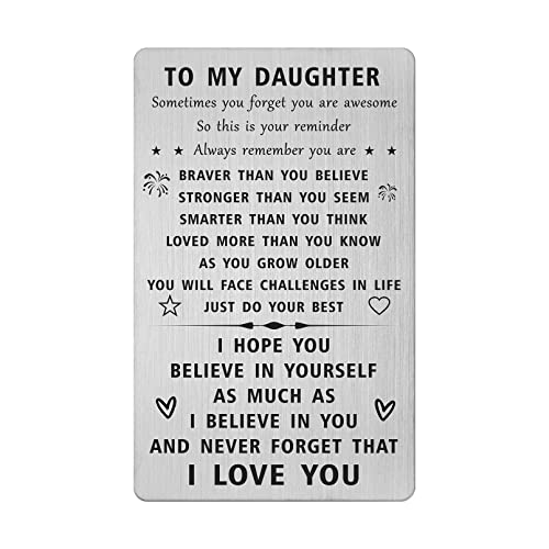 SOUSYOKYO I Love You Daughter Gift for Teenage Girl, Unique Personalized Daughter Birthday Graduation Card Mothers Day Stuff from Mom or Dad - Image 1