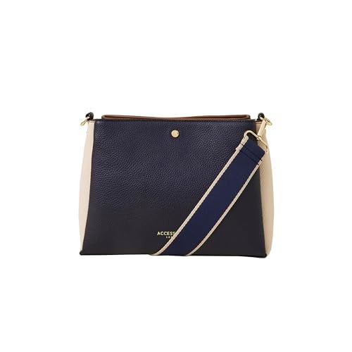Accessorize London Women's Blue Colour Block Triple Compartment Sling Bag | Sling bag for woman latest |crossbody bag for women stylish | Bags for Women For Office Use, Work | Gift for ladies - Image 1