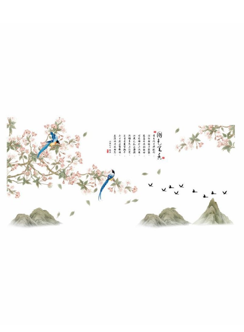 Bluejw Chinese Style Landscape Painting Self-Adhesive Wall Stickers Perfect For Bedroom And Living Room - Image 1