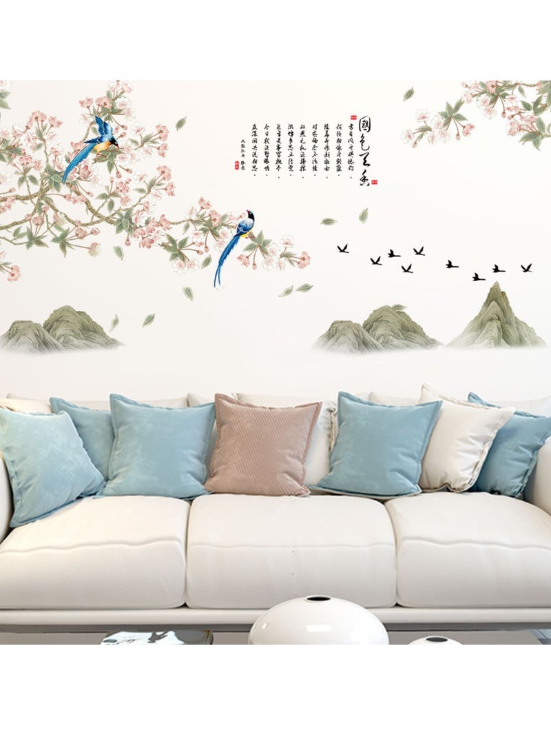 Bluejw Chinese Style Landscape Painting Self-Adhesive Wall Stickers Perfect For Bedroom And Living Room - Image 4