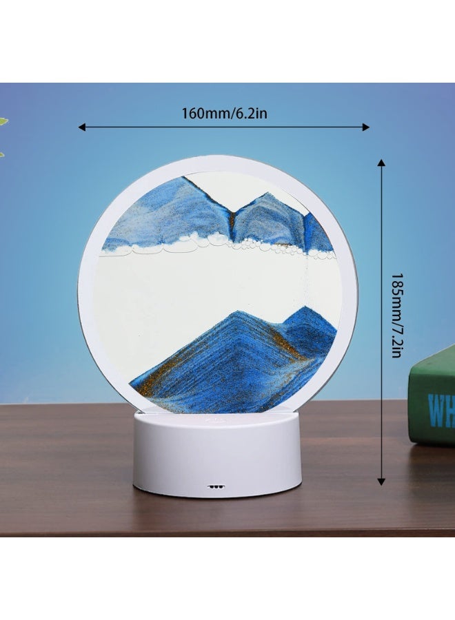 ARABIQO 3D Moving Sand Art Lamp, 360° Rotating Hourglass, RGB Color Changing LED Table Lamp, Quicksand Painting Night Light for Home, Office & Bedroom Decor (Blue) - Image 4
