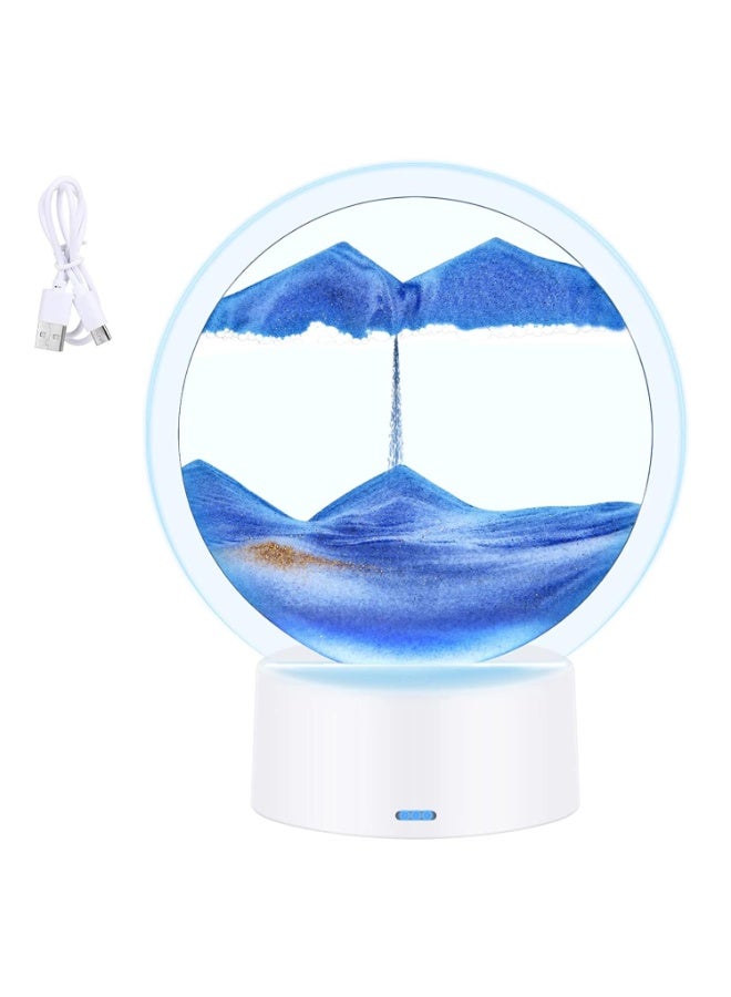 ARABIQO 3D Moving Sand Art Lamp, 360° Rotating Hourglass, RGB Color Changing LED Table Lamp, Quicksand Painting Night Light for Home, Office & Bedroom Decor (Blue) - Image 1