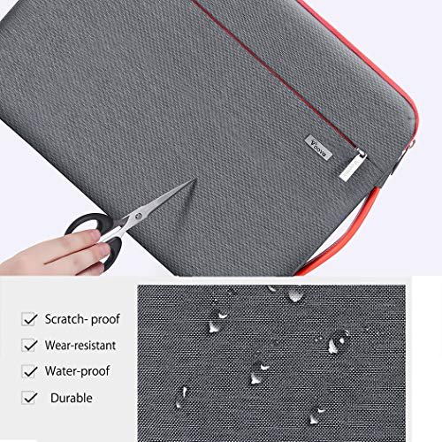 Voova Laptop Sleeve Case 14 15 Inch with Handle, 360° Protective Waterproof Slim Computer Bag Cover Compatible with MacBook Air 15 M2/M3/M4 2024-2025, MacBook Pro 14, Hp Chromebook 14, Grey - Image 5