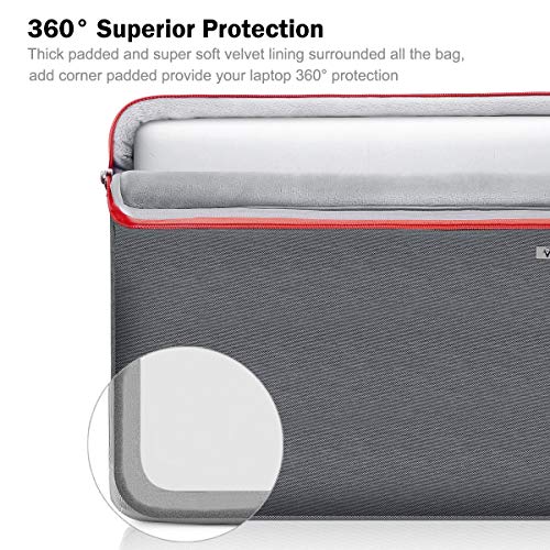 Voova Laptop Sleeve Case 14 15 Inch with Handle, 360° Protective Waterproof Slim Computer Bag Cover Compatible with MacBook Air 15 M2/M3/M4 2024-2025, MacBook Pro 14, Hp Chromebook 14, Grey - Image 4