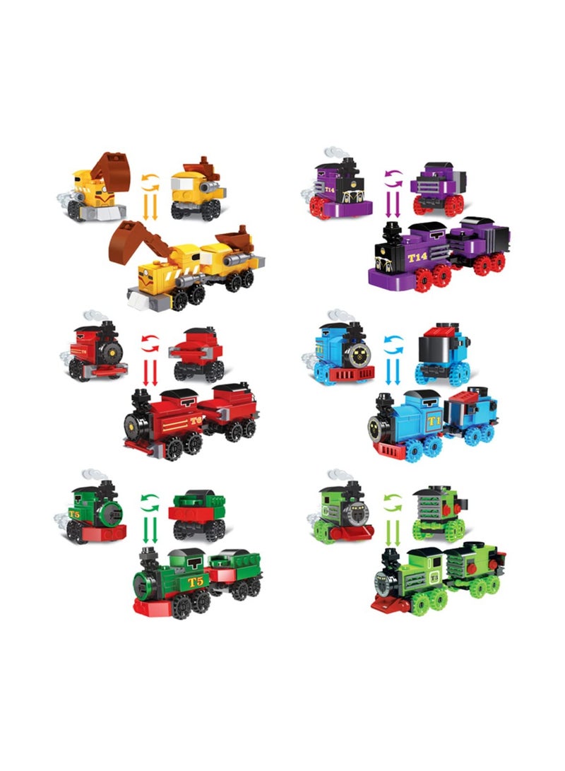 Zikra 12PCS PreFilled Easter Eggs with Train Building Blocks Set for Kids Surprise Eggs Filled Toys Set, Easter Basket Stuffers, Easter Eggs Hunt, Easter Party Favors Classroom Prize Supplies - Image 3