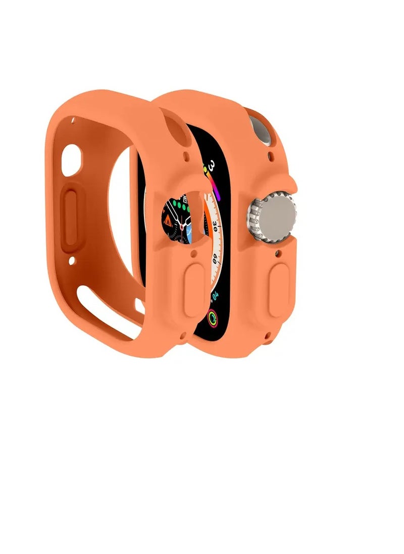 Generic Compatible with Apple Watch Ultra 49 mm case All-Round Shockproof TPU Silicone Protective Cover Bumper Shock-Absorbing Scratch-Resistant Protective case for Apple Watch Ultra 49 mm 