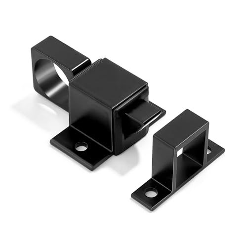 INIRET 2 Packs Self-Closing Latches, Black Spring Door Lock, Aluminum Alloy Automatic Gate Latch with Spring Loaded Pin, Security Window & Cabinet Lock - Image 1