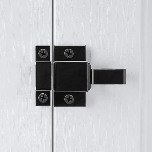 INIRET 2 Packs Self-Closing Latches, Black Spring Door Lock, Aluminum Alloy Automatic Gate Latch with Spring Loaded Pin, Security Window & Cabinet Lock - Image 4