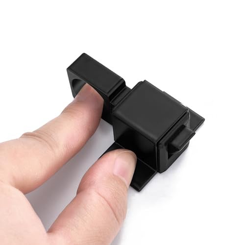INIRET 2 Packs Self-Closing Latches, Black Spring Door Lock, Aluminum Alloy Automatic Gate Latch with Spring Loaded Pin, Security Window & Cabinet Lock - Image 5